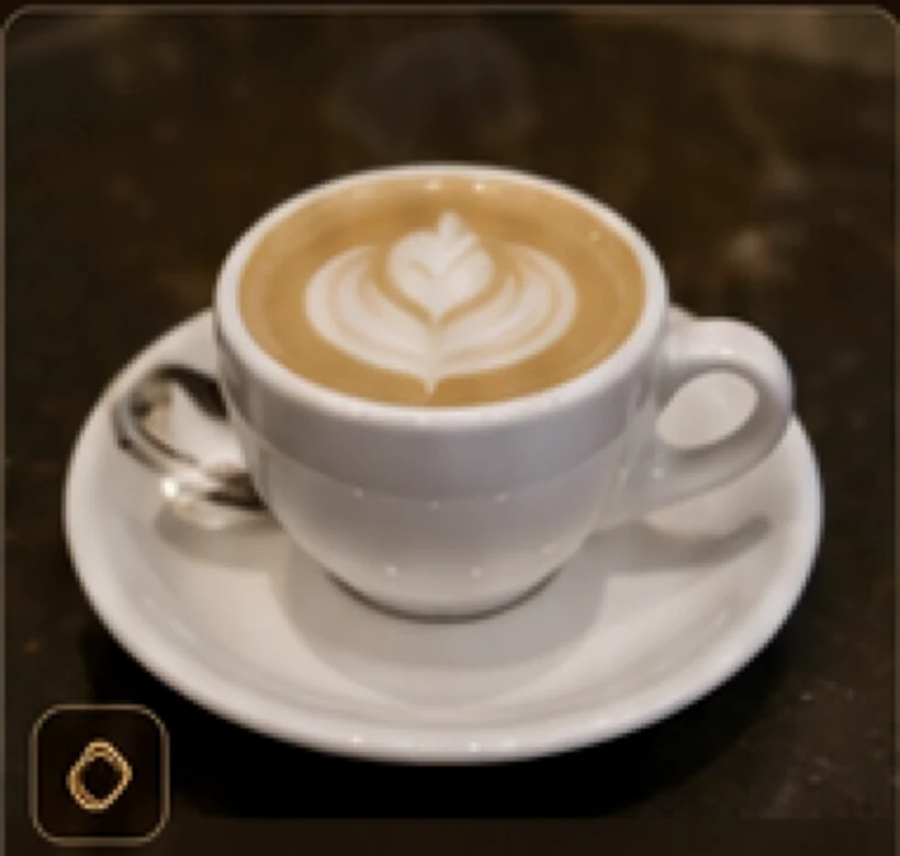 Xicara de cafe espresso artesanal com latte art